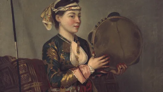 Femme au tambourin vêtue à la turque
